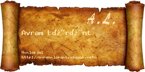 Avram Lóránt névjegykártya
